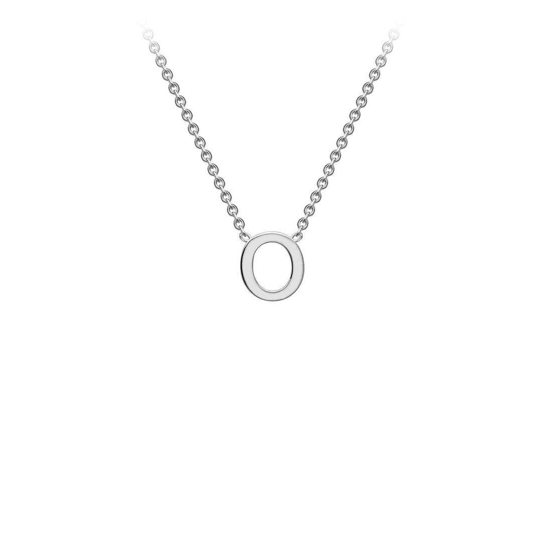 9K White Gold 'O' Initial Adjustable Necklace 38cm/43cm | The Jewellery Boutique Australia