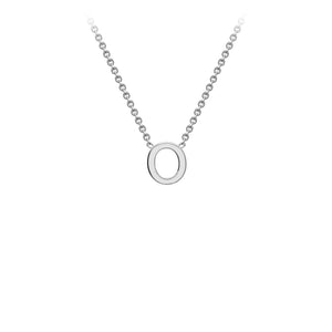 9K White Gold 'O' Initial Adjustable Necklace 38cm/43cm | The Jewellery Boutique Australia