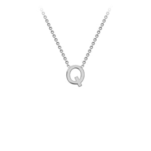 9K White Gold 'Q' Initial Adjustable Necklace 38cm/43cm | The Jewellery Boutique Australia