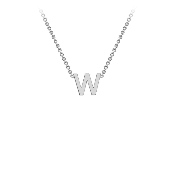 9K White Gold 'W' Initial Adjustable Necklace 38cm/43cm | The Jewellery Boutique Australia