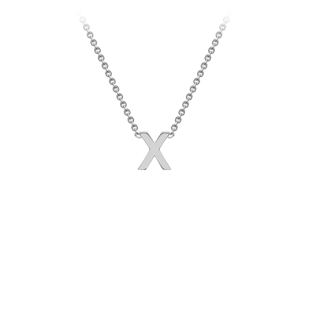 9K White Gold 'X' Initial Adjustable Necklace 38cm/43cm | The Jewellery Boutique Australia