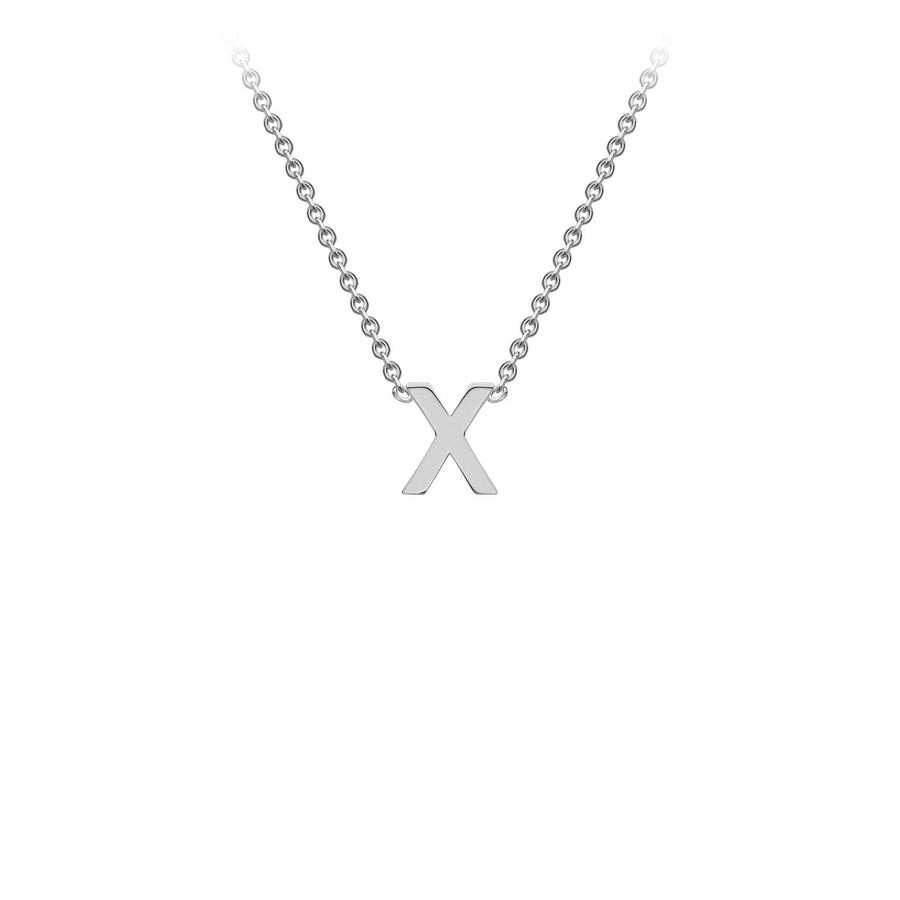 9K White Gold 'X' Initial Adjustable Necklace 38cm/43cm | The Jewellery Boutique Australia