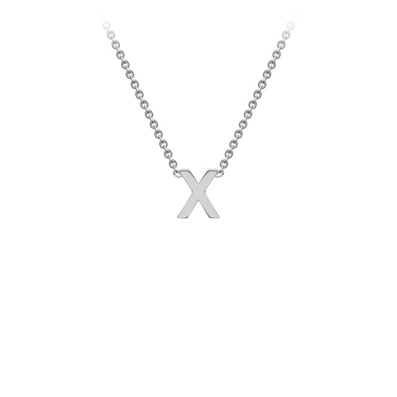 9K White Gold 'X' Initial Adjustable Necklace 38cm/43cm | The Jewellery Boutique Australia