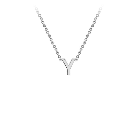 9K White Gold 'Y' Initial Adjustable Necklace 38cm/43cm | The Jewellery Boutique Australia