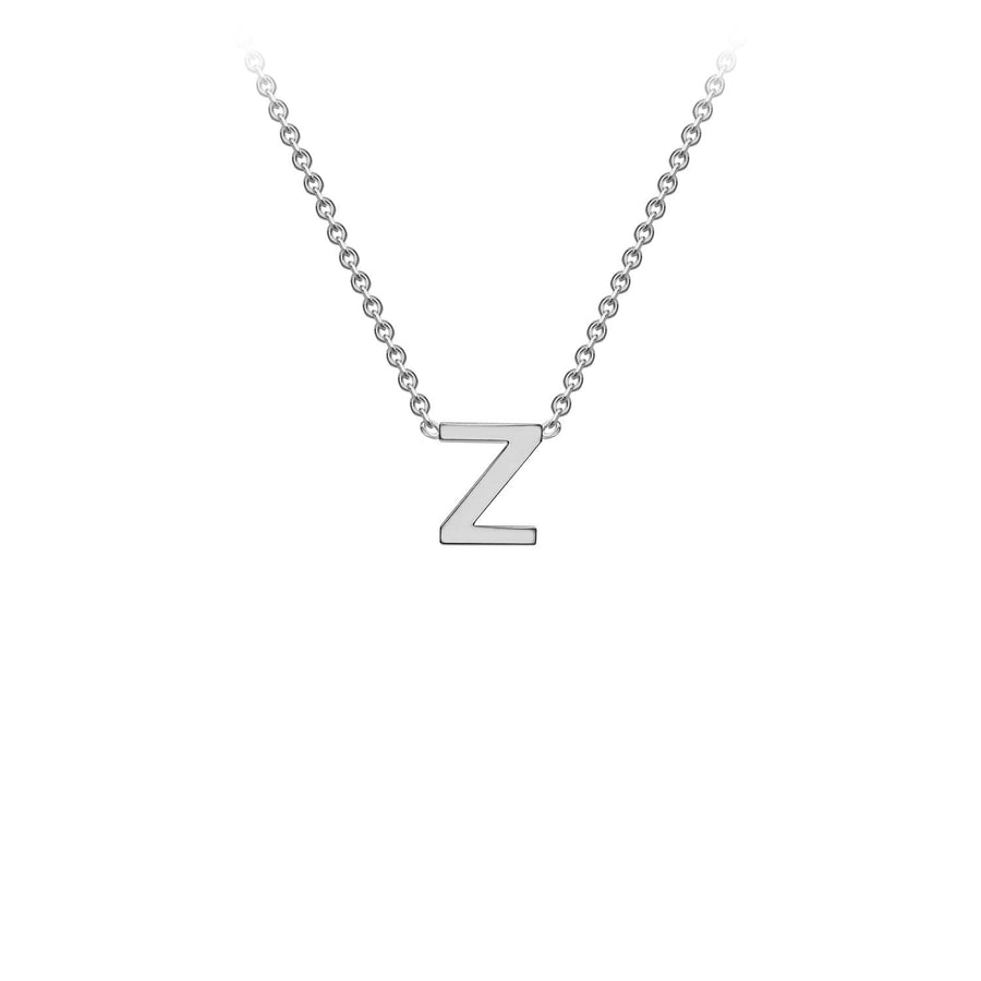 9K White Gold 'Z' Initial Adjustable Necklace 38cm/43cm | The Jewellery Boutique Australia