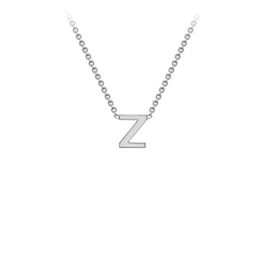 9K White Gold 'Z' Initial Adjustable Necklace 38cm/43cm | The Jewellery Boutique Australia