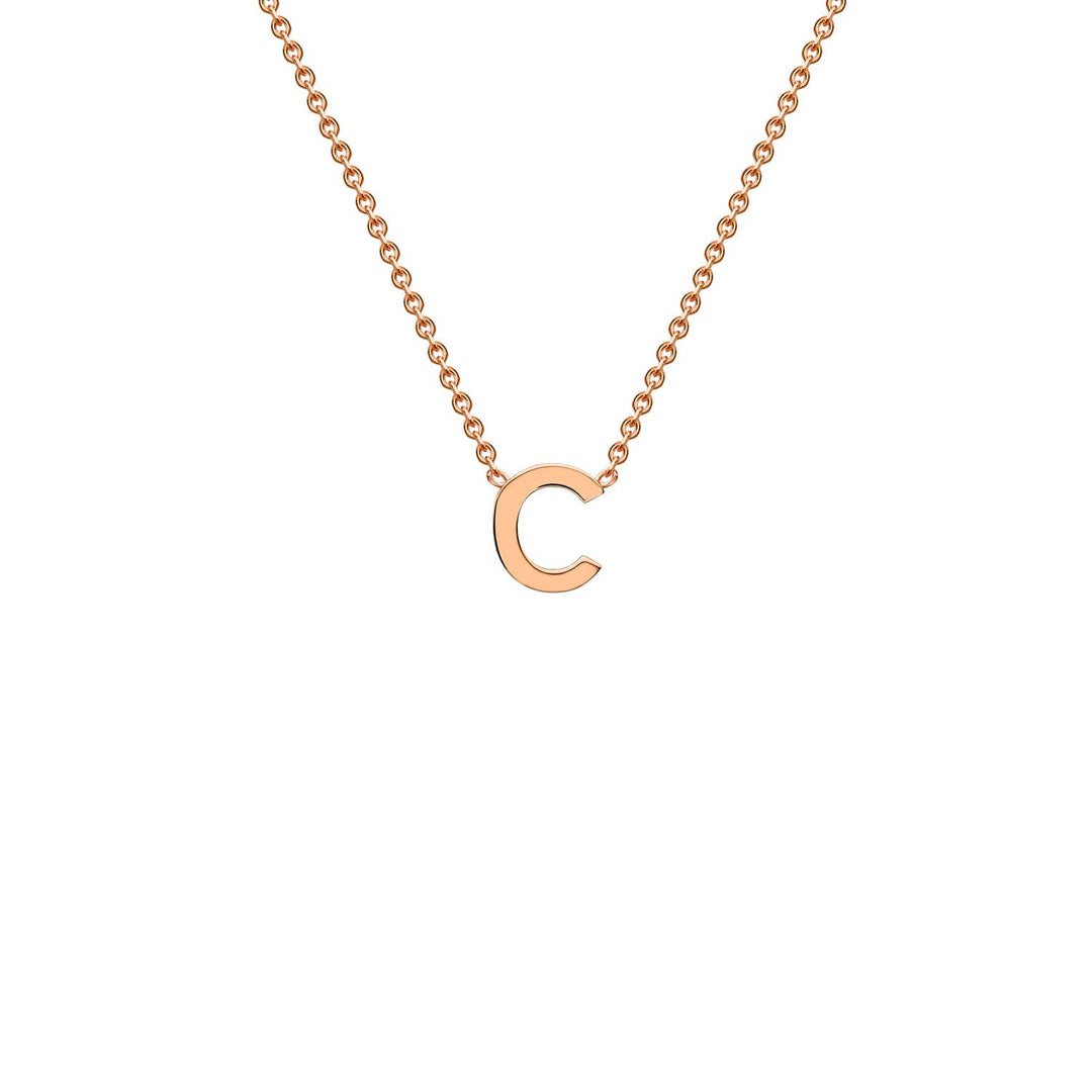 "C" Rose Gold Initial Necklace