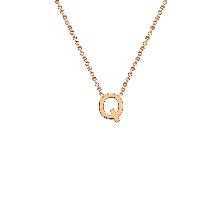 "Q" Rose Gold Initial Necklace