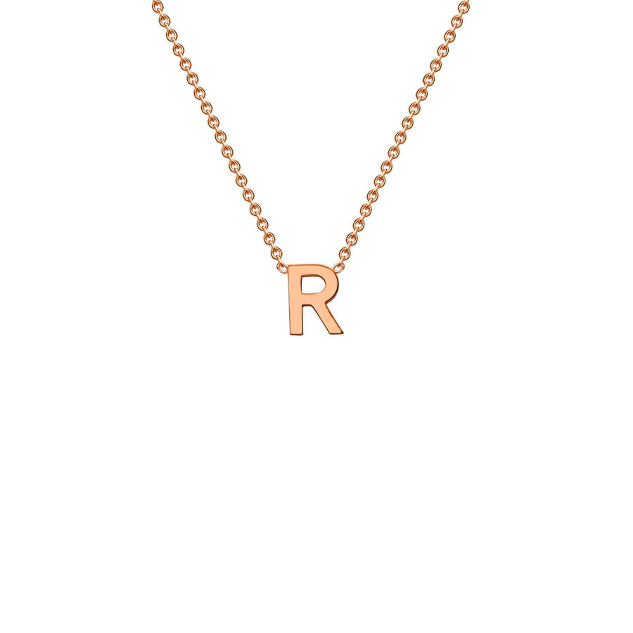 "R" Rose Gold Initial Necklace