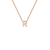 "R" Rose Gold Initial Necklace