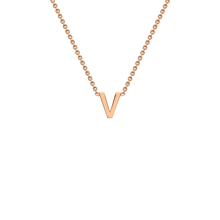 "V" Rose Gold Initial Necklace