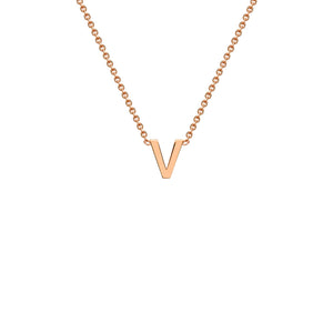 "V" Rose Gold Initial Necklace