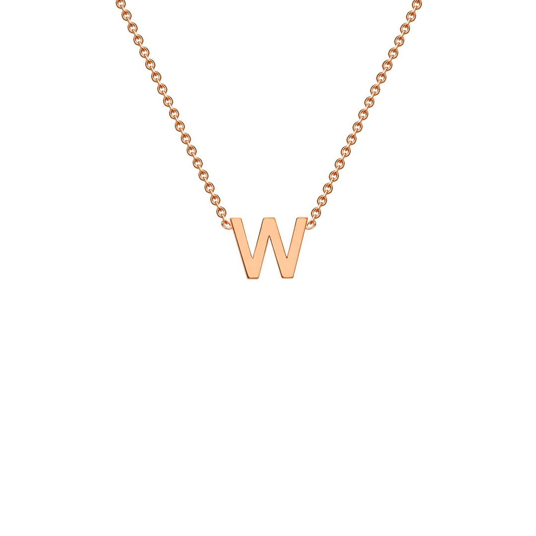 "W" Rose Gold Initial Necklace