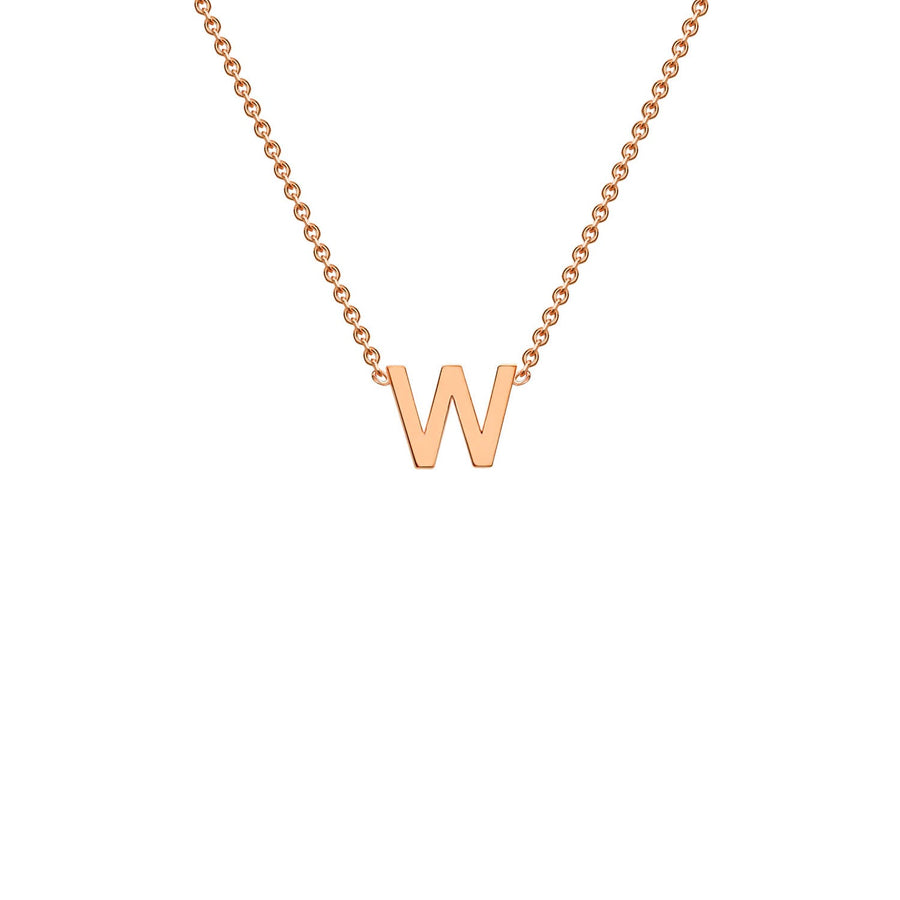 "W" Rose Gold Initial Necklace