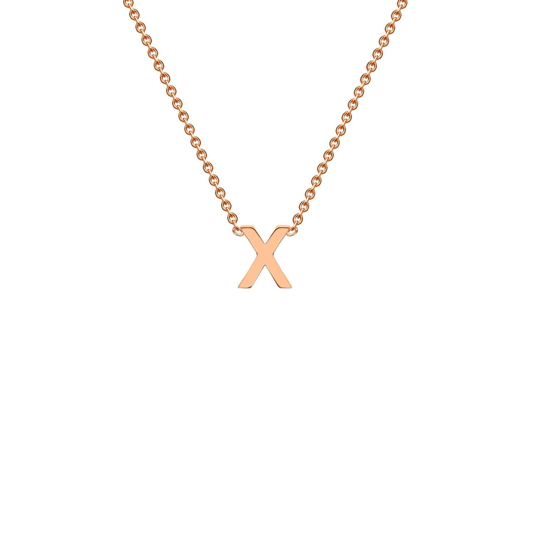 "X" Rose Gold Initial Necklace