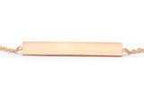 9K Rose Gold 3mm x 20mm Horizontal-Bar Adjustable Bracelet 18cm-19cm