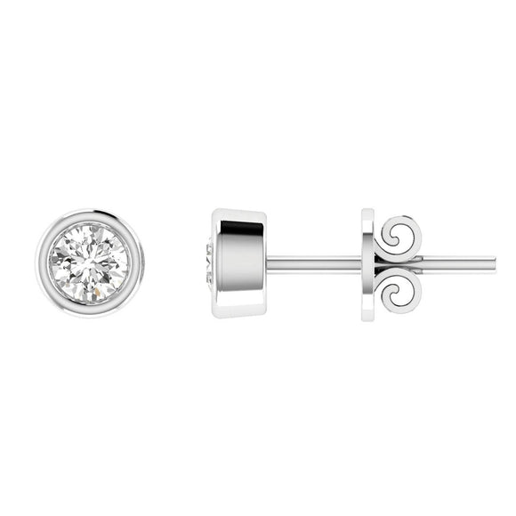 Diamond Stud Earrings with 0.25ct Diamonds in 9K White Gold - 9WBE25