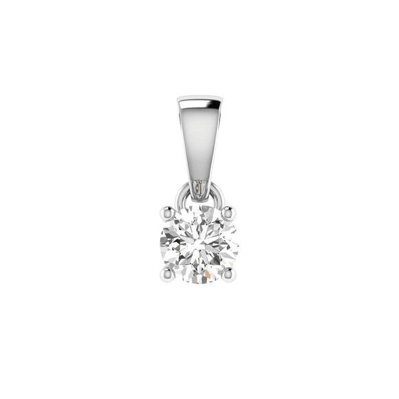 Diamond Solitaire Pendant with 0.08ct Diamonds in 9K White Gold - 9WCP08