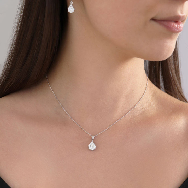 Teardrop Diamond Pendant with 0.75ct Diamonds in 9K White Gold - 9WTDP75GH