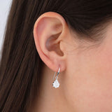 Tear Drop Hook Diamond Earrings with 0.75ct Diamonds in 9K White Gold - 9WTDSH75GH
