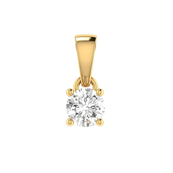 Diamond Solitaire Pendant with 0.08ct Diamonds in 9K Yellow Gold - 9YCP08