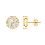 Cluster Diamond Stud Earrings with 0.50ct Diamonds in 9K Yellow Gold - 9YECLUS50GH