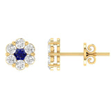 Sapphire Diamond Stud Earrings with 0.24ct Diamonds in 9K Yellow Gold - 9YRE33GHS