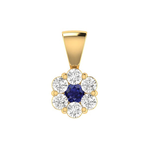 Sapphire Diamond Pendant with 0.40ct Diamonds in 9K Yellow Gold - 9YRP50GHS
