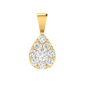 Teardrop Diamond Pendant with 0.33ct Diamonds in 9K Yellow Gold - 9YTDP33GH