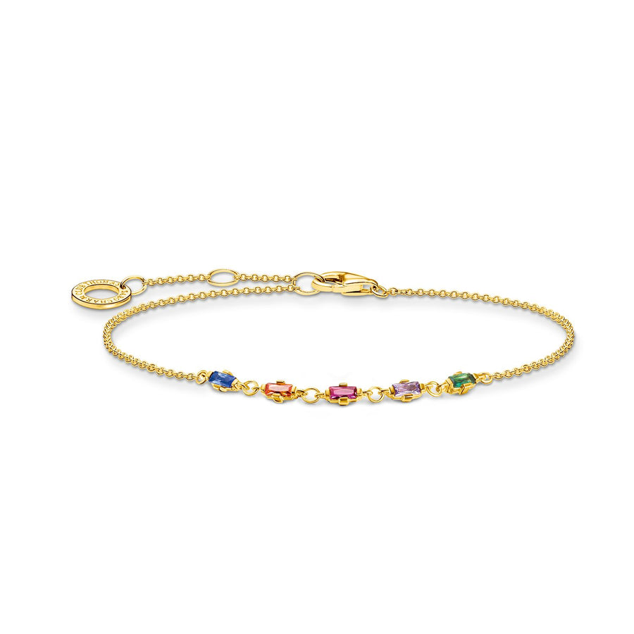 Thomas Sabo Bracelet Colourful Stones Gold | The Jewellery Boutique