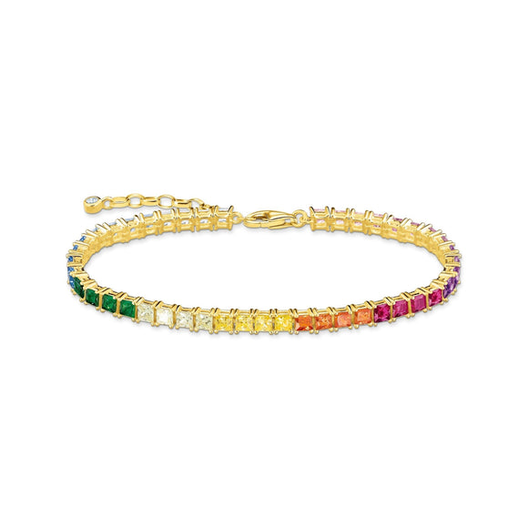 Thomas Sabo Tennis bracelet colourful stones gold TA2029MCY