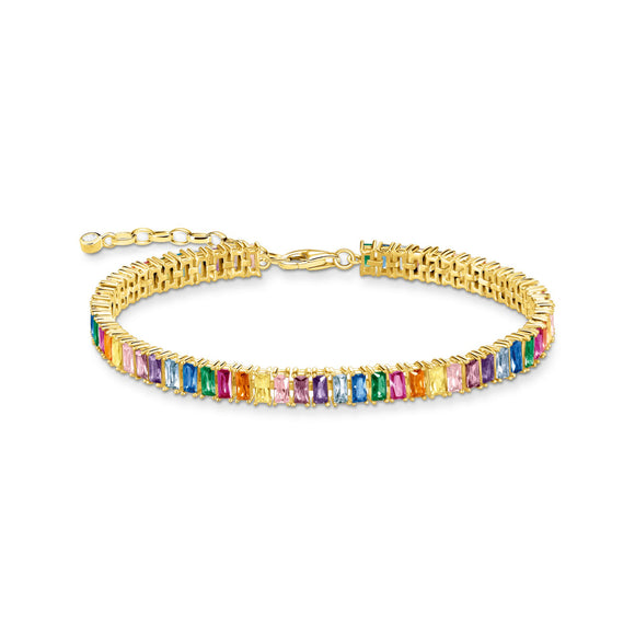 Thomas Sabo Tennis bracelet colourful stones gold TA2030MCY