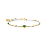 Thomas Sabo Bracelet with Green and White Stones Gold TA2059Y