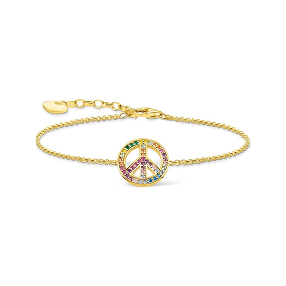 THOMAS SABO Gold Plated Bracelet with Peace Sign TA2071MCY