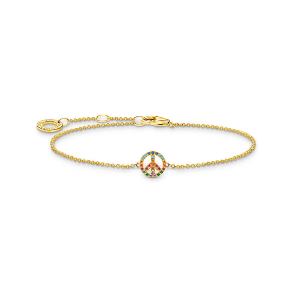 Thomas Sabo Bracelet Peace with Colourful Stones Gold TA2083MCY