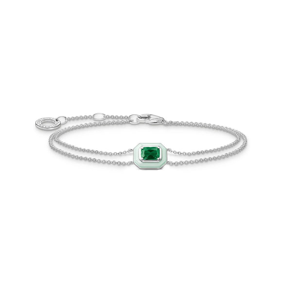 THOMAS SABO Octagon Green Stone Bracelet TA2095