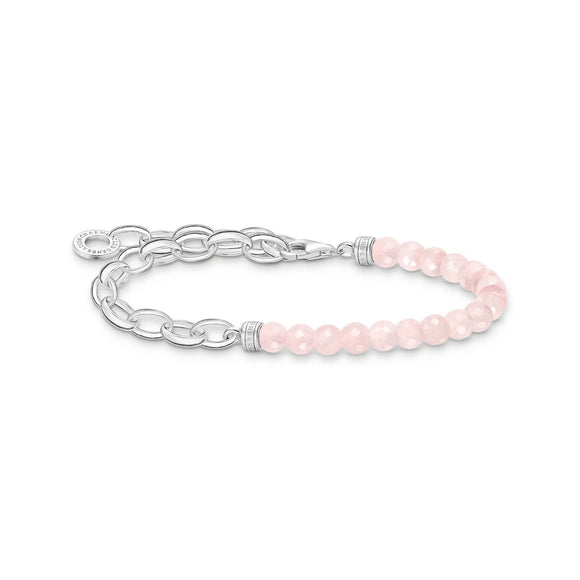 THOMAS SABO Chain Rose Quartz Bead Bracelet TA2098RQ