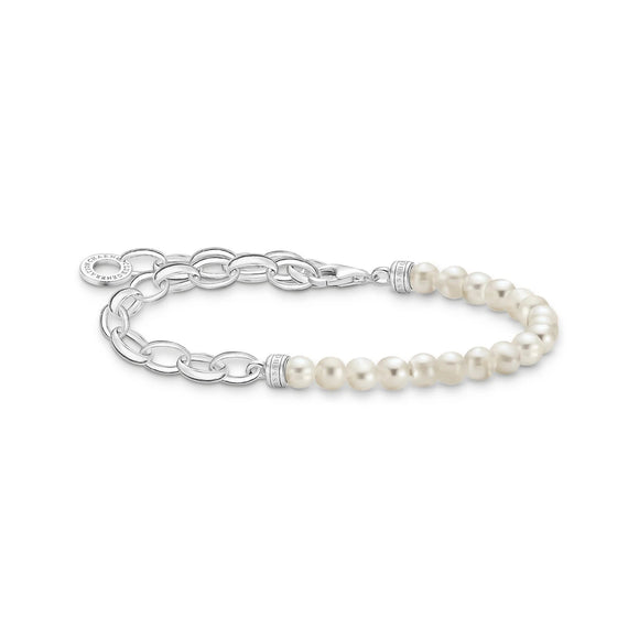 THOMAS SABO Link Chain Freshwater Pearl Bracelet TA2098WH