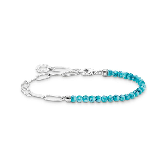 THOMAS SABO Chain Turquoise Bead Bracelet TA2099TU