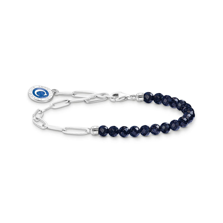 THOMAS SABO Silver Charm Bracelet With Dark Blue Sandstone TA2129BLU