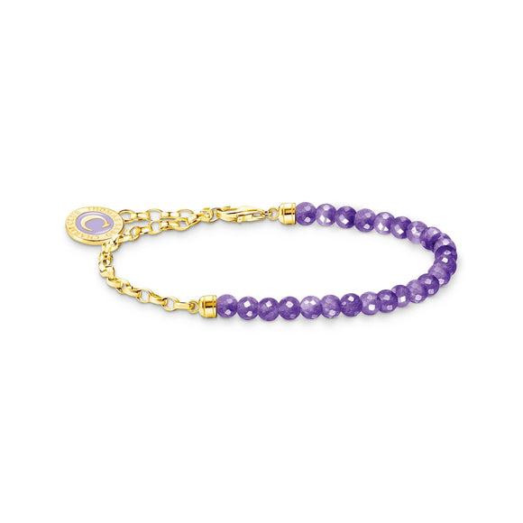 THOMAS SABO Gold Member Charm Bracelet with Violet Beads TA2130AMY
