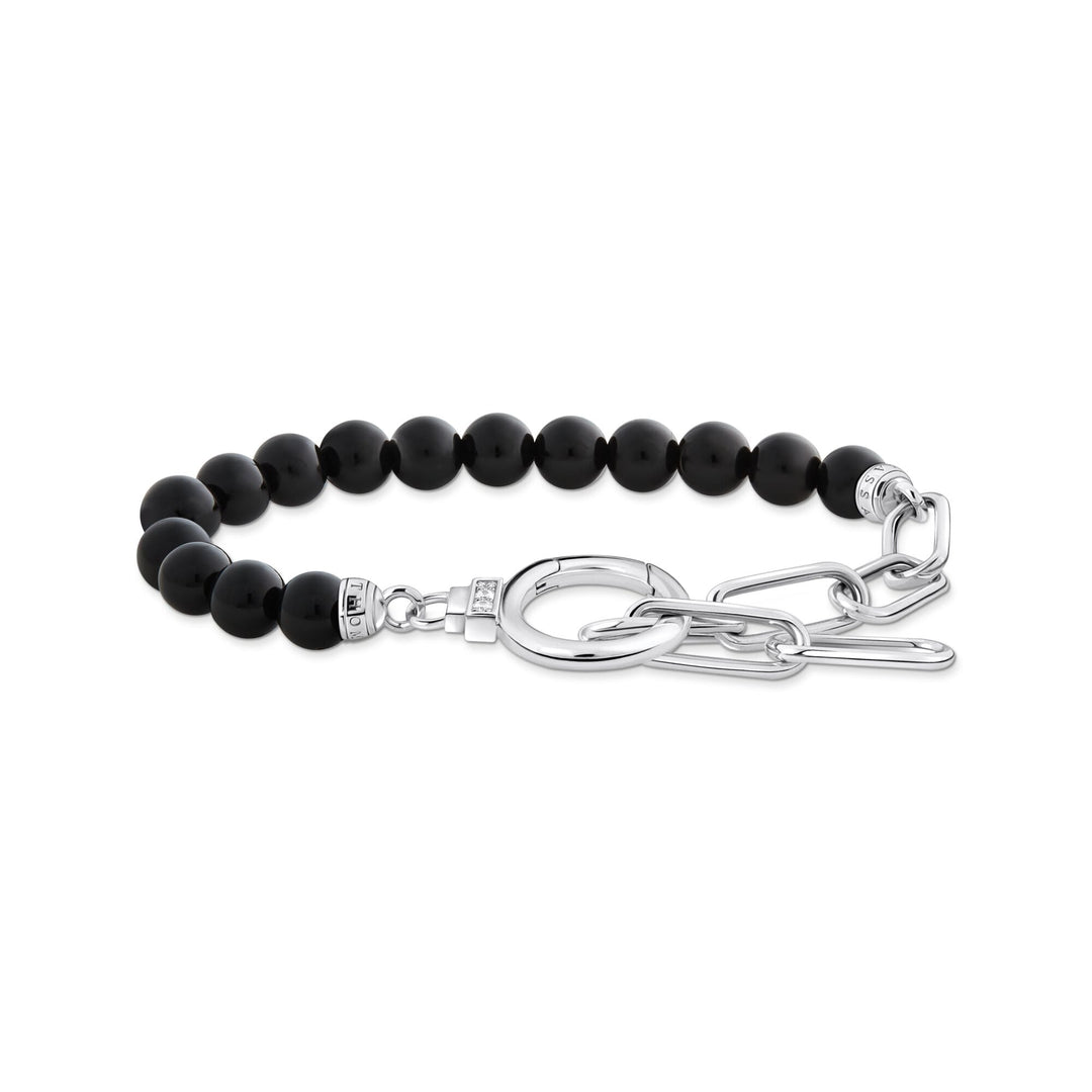 THOMAS SABO Bracelet with Onyx Beads and White Zirconia TA2134BL