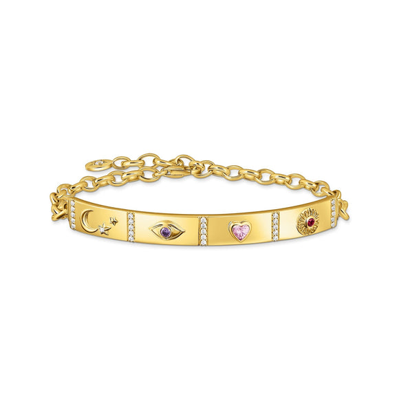 THOMAS SABO Gold Cosmic Bracelet with Long Bridge and Various Stones TA2139Y