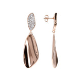 Bronzallure Leaf Earrings Cubic Zirconia