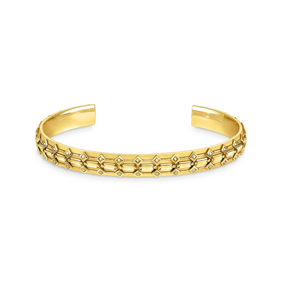 THOMAS SABO Gold Wide Bangle with Crocodile Detailing TAR114Y