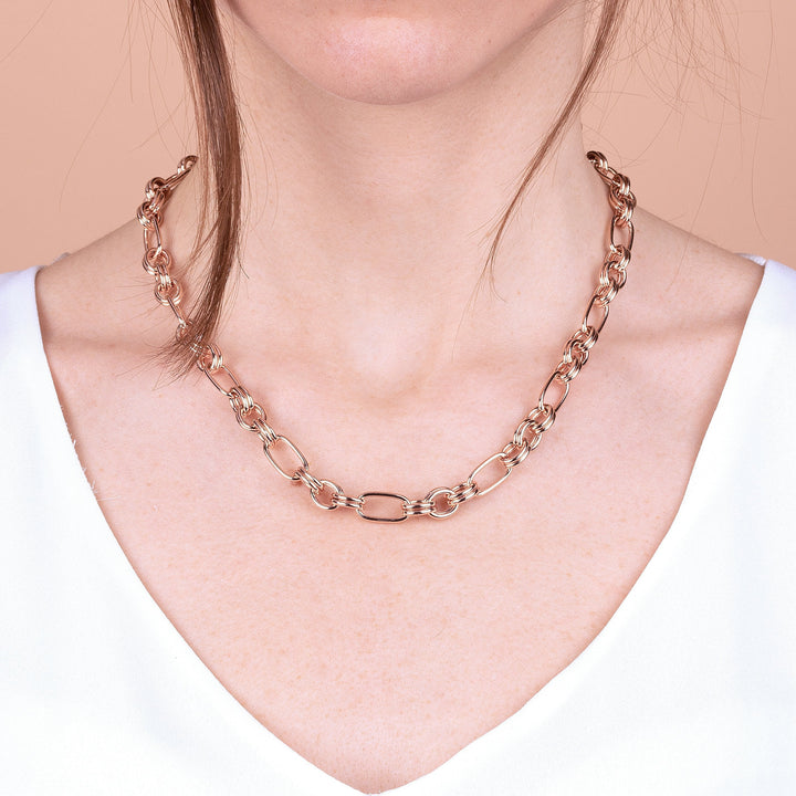 Bronzallure Alternate Oval Chain Necklace