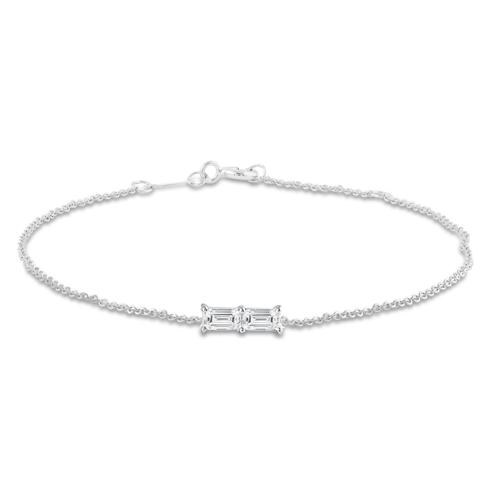 Bracelet with 0.06ct Diamonds in 9K White Gold 17+2cm