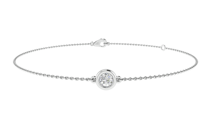 Diamond Round Bracelet with 0.15ct Diamonds in 9K White Gold