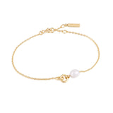 Ania Haie Gold Pearl Link Chain Bracelet B043-01G