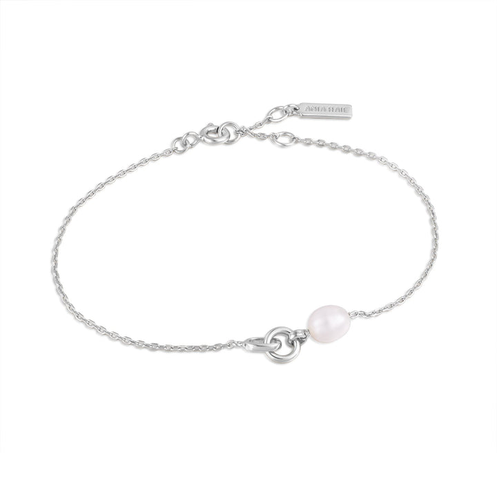 Ania Haie Silver Pearl Link Chain Bracelet B043-01H